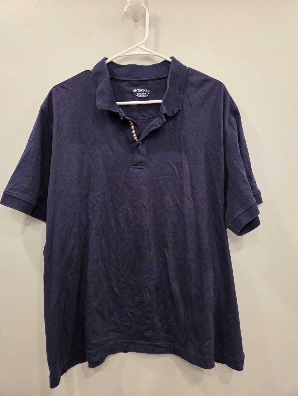 UNTUCKit Navy Mens Polo XXL 100% Cotton